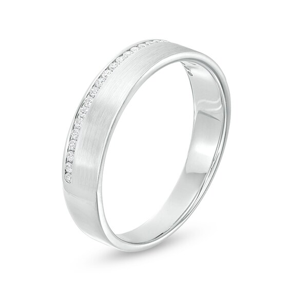 Previously Owned - 1/8 CT. T.w. Diamond Channel-Set Wedding Band in 10K White Gold