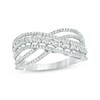 Thumbnail Image 1 of Previously Owned - 1/2 CT. T.W. Diamond Crossover Ring in 10K White Gold