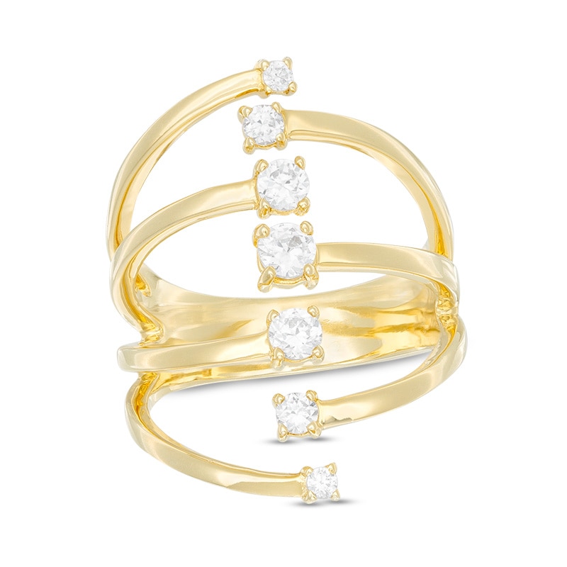Main Image 1 of Previously Owned - 1/2 CT. T.W. Diamond Split Shank Linear Ring in 10K Gold
