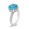 Thumbnail Image 2 of Previously Owned - Enchanted Disney Aladdin 10.0mm Swiss Blue Topaz and 1/3 CT. T.W. Diamond Ring in Sterling Silver