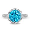 Thumbnail Image 4 of Previously Owned - Enchanted Disney Aladdin 10.0mm Swiss Blue Topaz and 1/3 CT. T.W. Diamond Ring in Sterling Silver