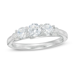 Previously Owned - Zales Private Collection 1 CT. T.W. Colourless Diamond Engagement Ring in 14K White Gold (F/I1)