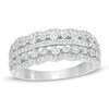 Thumbnail Image 1 of Previously Owned - 1/4 CT. T.W Diamond Scallop-Edged Multi-Row Anniversary Ring in 10K White Gold