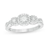 Thumbnail Image 1 of Previously Owned - 1/4 CT. T.W. Diamond Past Present Future® Frame Twist Engagement Ring in 10K White Gold
