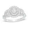 Thumbnail Image 1 of Previously Owned - 1 CT. T.W. Diamond Past Present Future® Double Frame Twist Engagement Ring in 10K White Gold