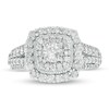 Thumbnail Image 4 of Previously Owned - 1 CT. T.W. Diamond Double Cushion Frame Vintage-Style Engagement Ring in 10K White Gold