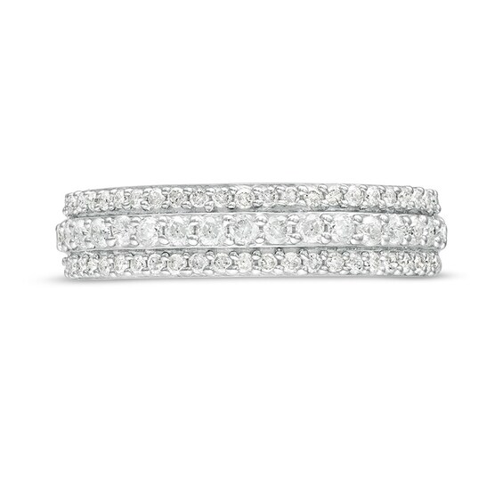 Previously Owned 1/2 CT. T.w. Diamond Multi-Row Band in 10K White Gold
