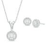 Thumbnail Image 1 of Previously Owned - 1/5 CT. T.W. Diamond Frame Pendant and Earrings Set in Sterling Silver