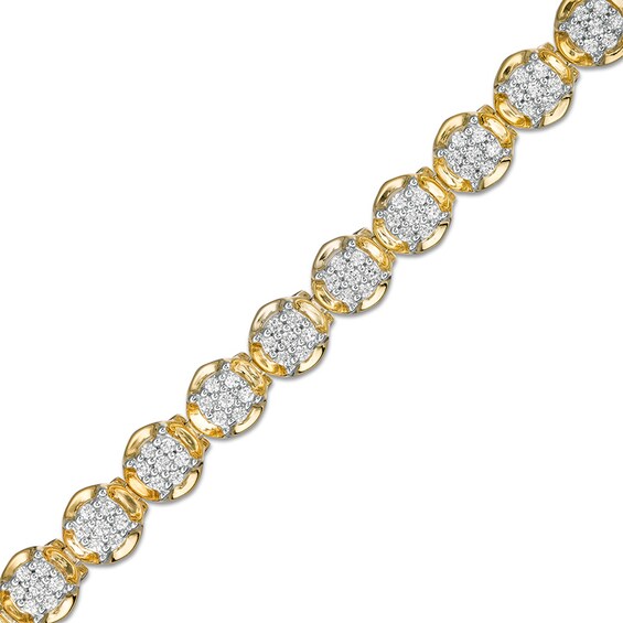 Previously Owned - 1 CT. T.w. Composite Diamond Tennis Bracelet in 10K Gold