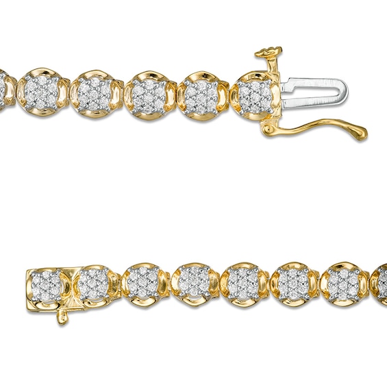 Previously Owned - 1 CT. T.w. Composite Diamond Tennis Bracelet in 10K Gold
