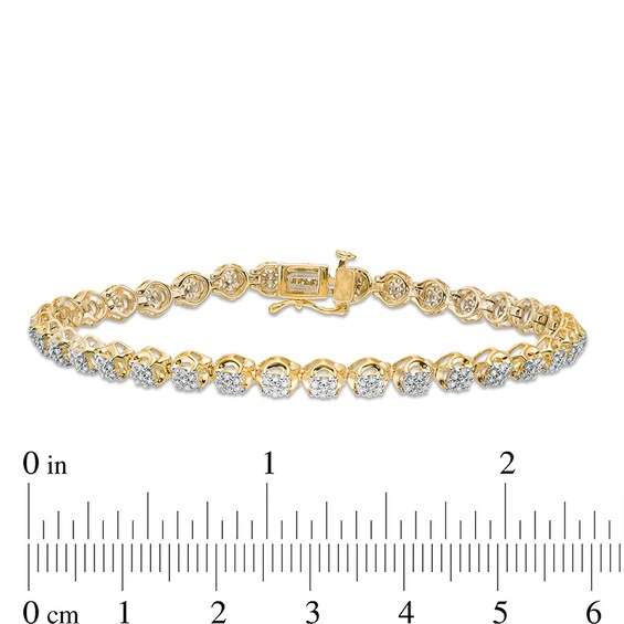 Previously Owned - 1 CT. T.w. Composite Diamond Tennis Bracelet in 10K Gold