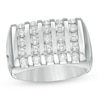 Thumbnail Image 1 of Previously Owned - 1-1/2 CT. T.W. Diamond Rectangle Top Linear Five Row Ring in 10K White Gold