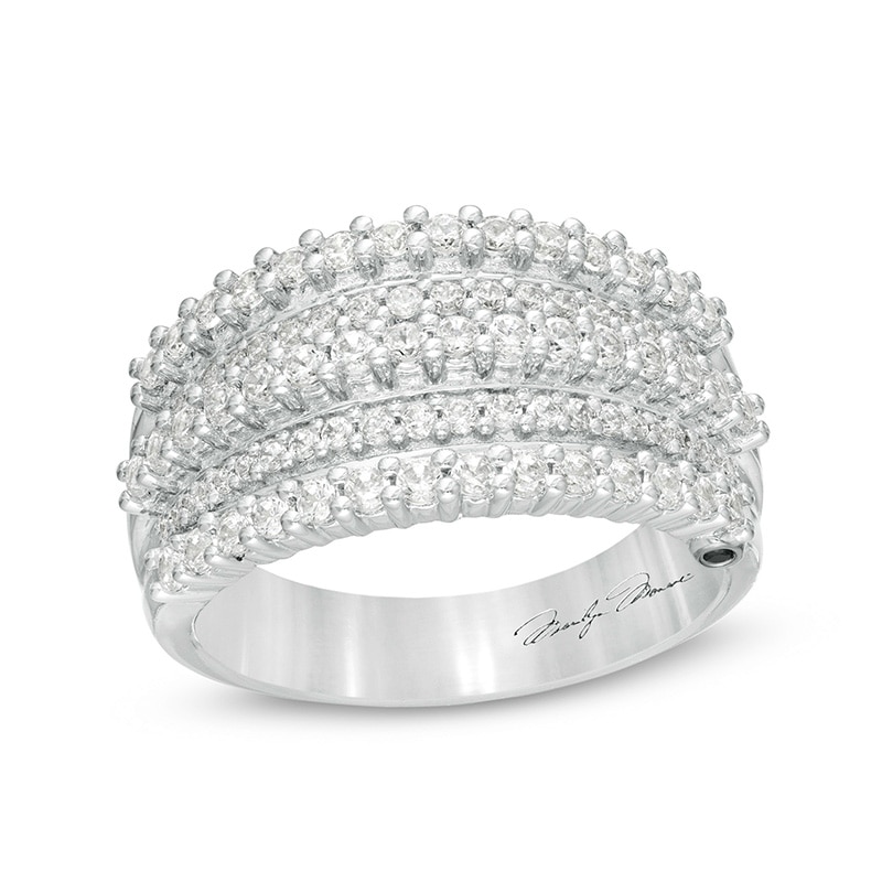 Main Image 1 of Previously Owned - Marilyn Monroe™ Collection 1 CT. T.W. Diamond Multi-Row Anniversary Ring in 14K White Gold