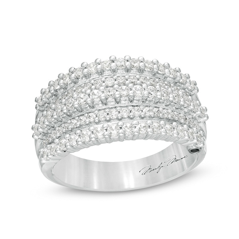 Previously Owned - Marilyn Monroe™ Collection 1 CT. T.W. Diamond Multi-Row Anniversary Ring in 14K White Gold