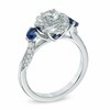 Thumbnail Image 2 of Previously Owned - Vera Wang Love Collection 5/8 CT. T.W. Diamond and Blue Sapphire Engagement Ring in 14K White Gold