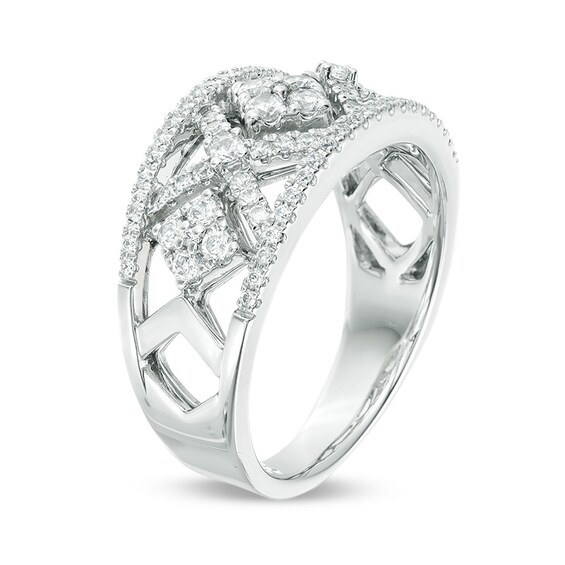Previously Owned - 1/2 CT. T.w. Diamond Geometric Ring in 10K White Gold