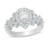 Thumbnail Image 1 of Previously Owned - Vera Wang Love Collection 1 CT. T.W. Pear-Shaped Diamond Frame Engagement Ring in 14K White Gold