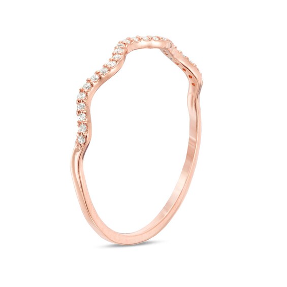 Previously Owned - 1/15 CT. T.w. Diamond Wave Band in 10K Rose Gold
