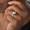 Thumbnail Image 3 of Previously Owned - Celebration Ideal 1-1/2 CT. T.W. Oval Diamond Frame Bridal Set in 14K White Gold (I/I1)