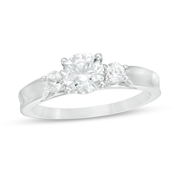 Previously Owned - 1 CT. T.w. Diamond Past Present Future® Engagement Ring in 14K White Gold