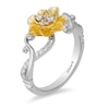 Thumbnail Image 2 of Previously Owned - Enchanted Disney Tiana 1/10 CT. T.W. Diamond Water Lily Swirl Ring in Sterling Silver and 10K Gold