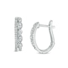 Thumbnail Image 1 of Previously Owned - 1/4 CT. T.W. Diamond Double Hoop Earrings in 10K White Gold