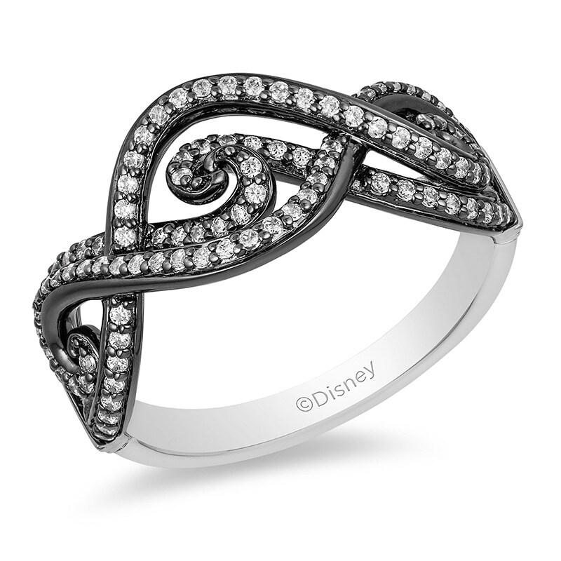Main Image 1 of Previously Owned - Enchanted Disney Villains Ursula 1/3 CT. T.W. Diamond Tentacle Ring in 14K White Gold