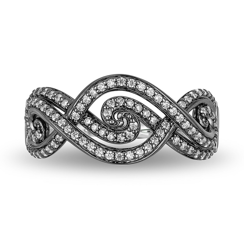 Main Image 4 of Previously Owned - Enchanted Disney Villains Ursula 1/3 CT. T.W. Diamond Tentacle Ring in 14K White Gold
