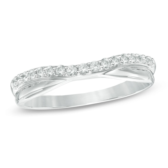 Previously Owned - 1/5 CT. T.w. Diamond Twist Contour Band in 14K White Gold