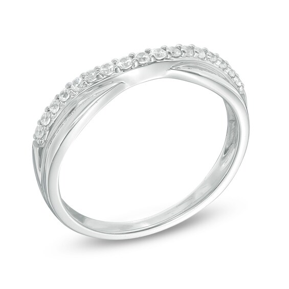 Previously Owned - 1/5 CT. T.w. Diamond Twist Contour Band in 14K White Gold