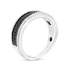 Thumbnail Image 3 of Previously Owned - 1/3 CT. T.W. Black Diamond Double Row Wedding Band in 10K White Gold