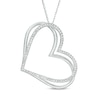 Thumbnail Image 1 of Previously Owned - The Kindred Heart from Vera Wang Love Collection 1/2 CT. T.W. Diamond Pendant in 10K White Gold