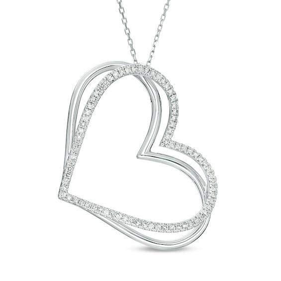 Previously Owned - The Kindred Heart from Vera Wang Love Collection 1/2 CT. T.w. Diamond Pendant in 10K White Gold