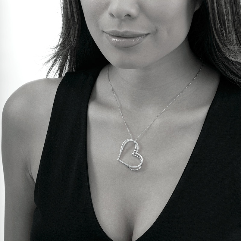 Main Image 2 of Previously Owned - The Kindred Heart from Vera Wang Love Collection 1/2 CT. T.W. Diamond Pendant in 10K White Gold
