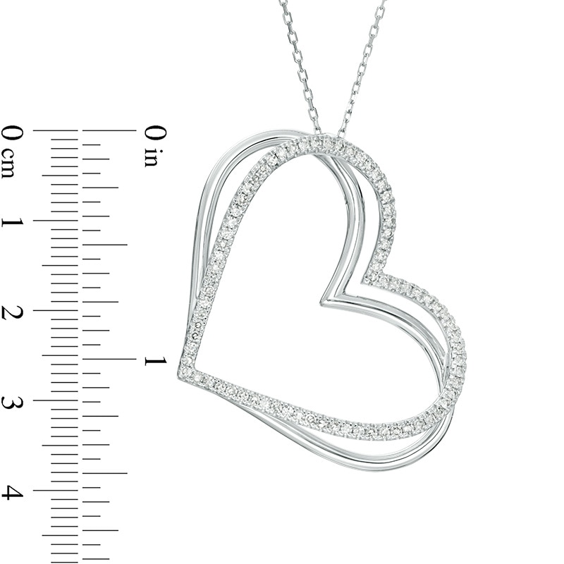 Main Image 4 of Previously Owned - The Kindred Heart from Vera Wang Love Collection 1/2 CT. T.W. Diamond Pendant in 10K White Gold