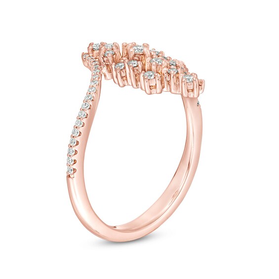 Previously Owned - 1/4 CT. T.w. Diamond Scatter Linear Bypass Ring in 10K Rose Gold