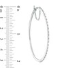 Thumbnail Image 1 of Previously Owned - 1/2 CT. T.W. Baguette and Round Diamond Alternating Hoop Earrings in 10K White Gold