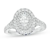 Thumbnail Image 1 of Previously Owned - Vera Wang Love Collection 1-1/5 CT. T.W. Oval Diamond Frame Engagement Ring in 14K White Gold