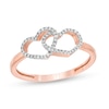 Thumbnail Image 1 of Previously Owned - 1/10 CT. T.W. Diamond Double Heart Ring in 10K Rose Gold