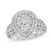 Thumbnail Image 0 of Previously Owned - 1 CT. T.W. Diamond Double Pear-Shaped Frame Multi-Row Engagement Ring in 10K White Gold
