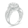 Thumbnail Image 3 of Previously Owned - 1 CT. T.W. Composite Diamond Double Oval Frame Vintage-Style Engagement Ring in 10K White Gold