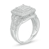 Thumbnail Image 3 of Previously Owned - 1 CT. T.W. Princess-Cut Diamond Multi-Row Vintage-Style Engagement Ring in 10K White Gold