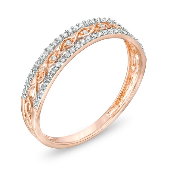 Previously Owned - 1/15 CT. T.w. Diamond Multi-Row Anniversary Band in 10K Rose Gold