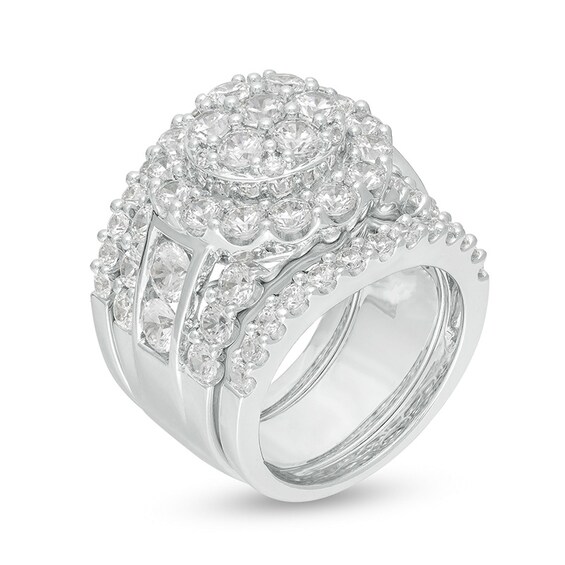 Previously Owned 5 CT. T.w. Composite Diamond Three-Piece Soldered Bridal Set in 10K White Gold