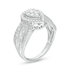 Thumbnail Image 2 of Previously Owned - 1/2 CT. T.W. Composite Diamond Pear Frame Multi-Row Engagement Ring in 10K White Gold