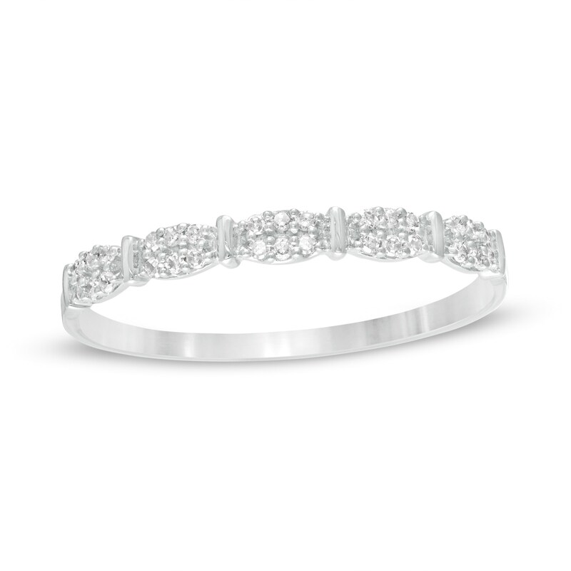 Main Image 1 of Previously Owned - 1/15 CT. T.W. Diamond Stackable Anniversary Band in 10K White Gold