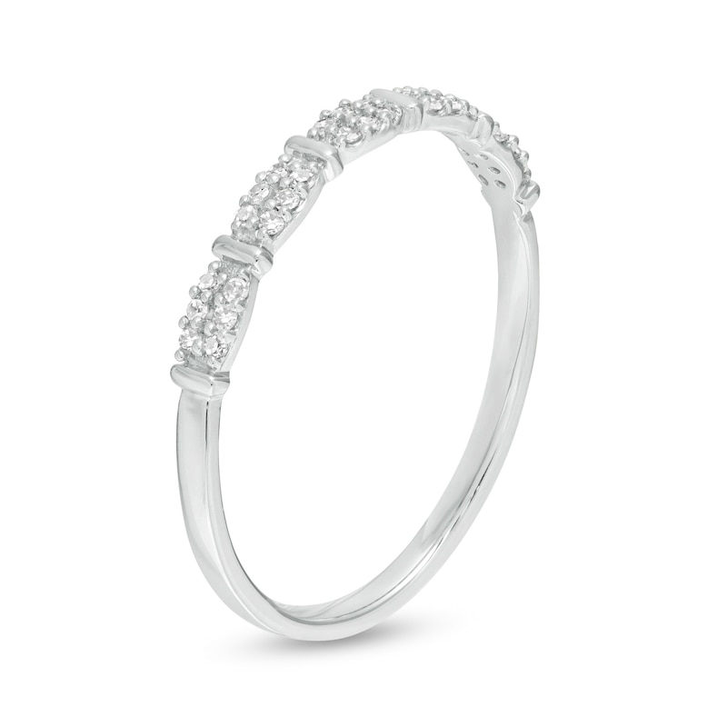 Main Image 3 of Previously Owned - 1/15 CT. T.W. Diamond Stackable Anniversary Band in 10K White Gold