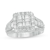 Thumbnail Image 1 of Previously Owned - 1-1/2 CT. T.W. Composite Diamond Cushion Frame Vintage-Style Engagement Ring in 14K White Gold