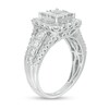 Thumbnail Image 3 of Previously Owned - 1-1/2 CT. T.W. Composite Diamond Cushion Frame Vintage-Style Engagement Ring in 14K White Gold