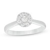 Thumbnail Image 1 of Previously Owned - 1/3 CT. T.W. Princess-Cut Diamond Round Frame Ring in 10K White Gold